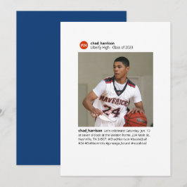 Hashtag Social Media Varsity Student Inbjudningar