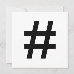 #HASHTAG - Svart hash-Märkre - symbol Inbjudningar