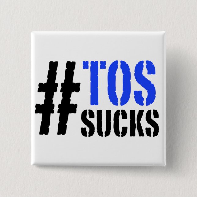 Hashtag TOS suger klämmer fast Knapp (Framsida)