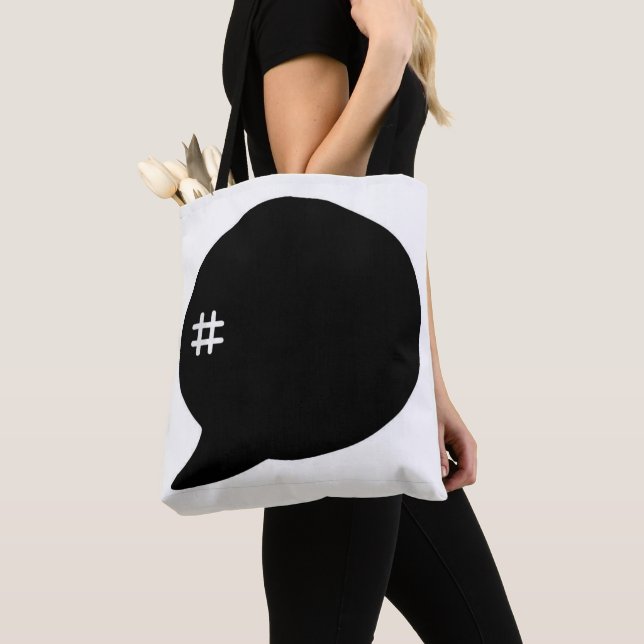 Hashtag # Tote Bag Tygkasse (Närbild)