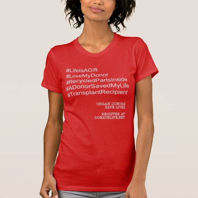Hashtag Transplant Mottagare t-shirt (Framsida)