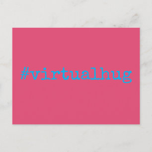 Hashtag Virtuell Hug i Bright Himlar Blue & Shock Vykort