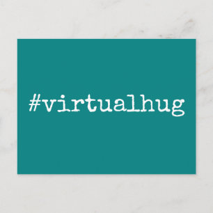 Hashtag Virtuell Hug saknar anteckning, Teal Vykort