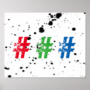 Hashtagg för coola-typografi poster väggkonst