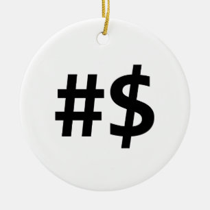 hashtagpengar julgransprydnad keramik
