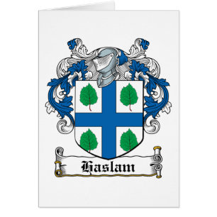 Haslam familjvapensköld hälsningskort