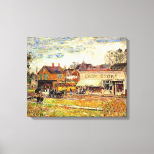 Hassam - Änden av spårvagnslinjen, Oak Park, IL Canvastryck