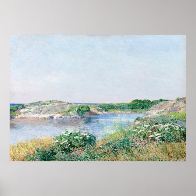 Hassam är The Little Pond, Appledore Poster (Framsidan)