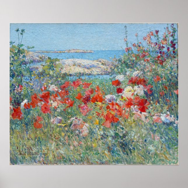 Hassam - Celia Thaxters Garden Maine 1890 Poster (Framsidan)