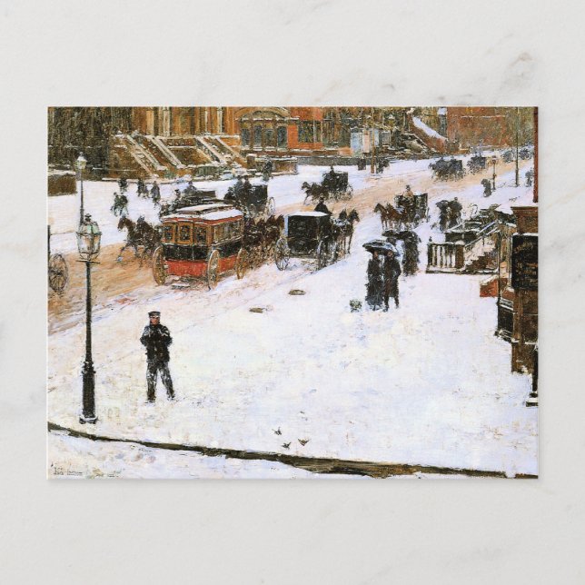 Hassam - Femte Avenue i Winter Vykort (Framsida)