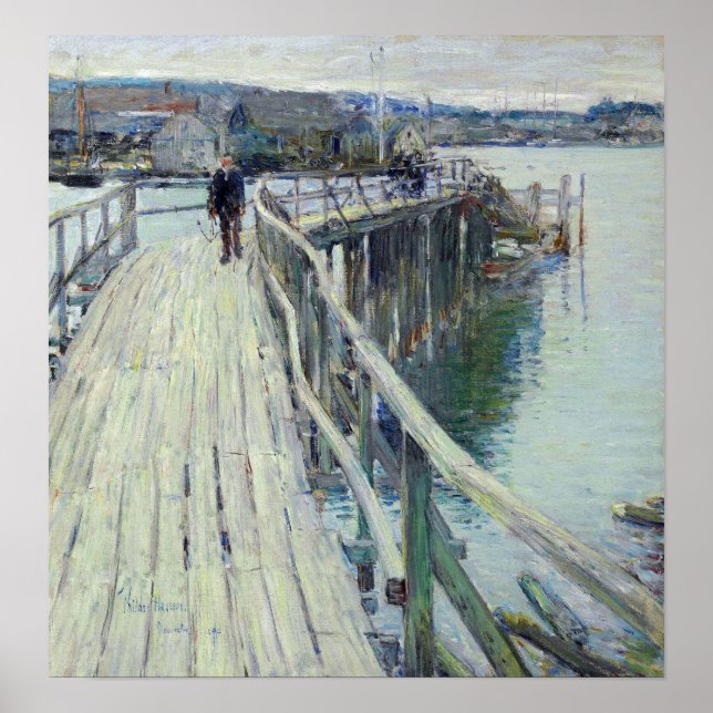 Hassam - Hamnscen Gloucester 1894 Poster (Framsidan)