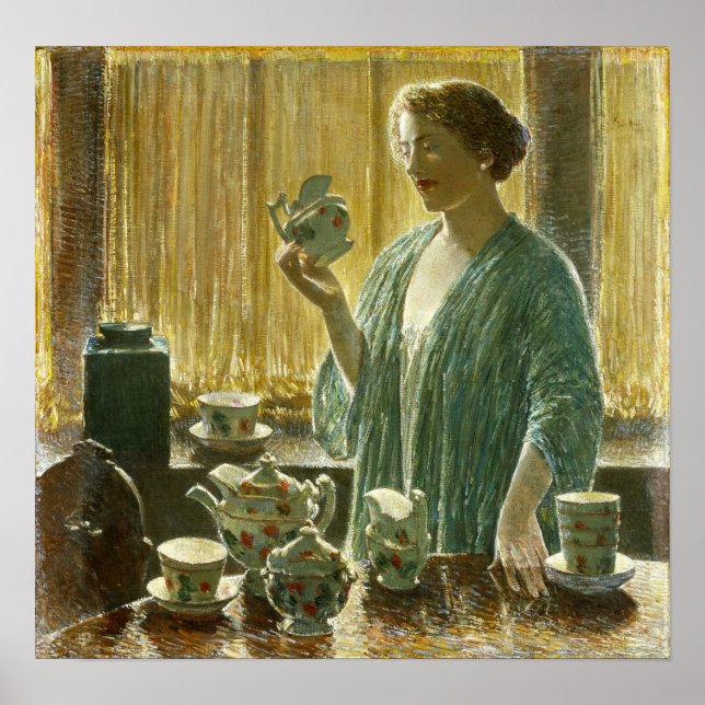 Hassam - Jordgubbe Tea Set 1912 Poster (Framsidan)