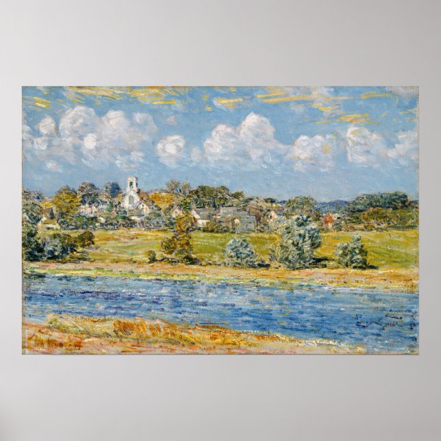 Hassam - Landskap vid Newfields, New Hampshire Poster (Framsidan)