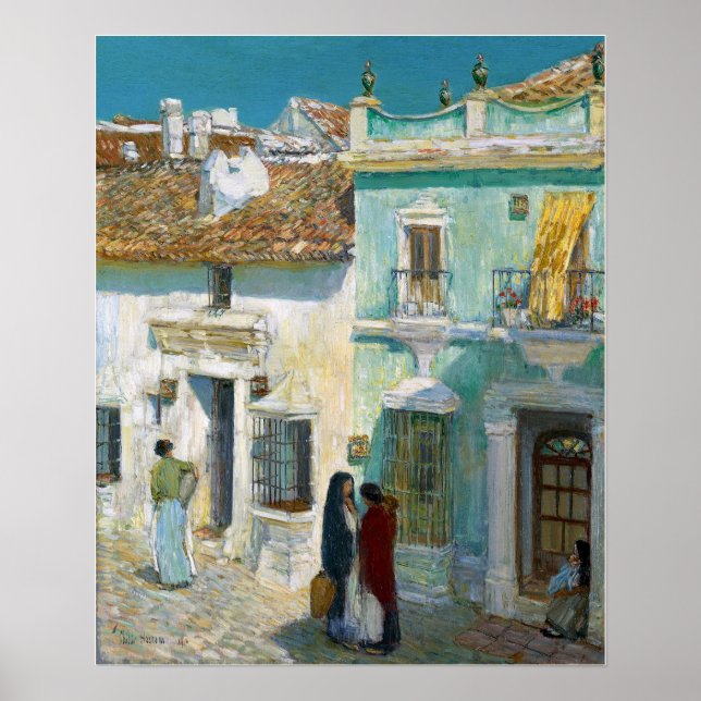 Hassam - Plaza De La Merced Ronda 1910 Poster (Framsidan)