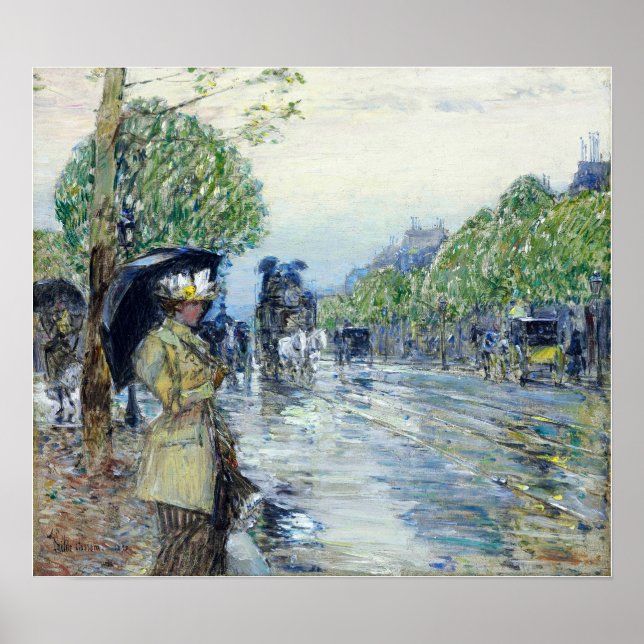 Hassam - Rainy Day. På Avenue 1893 Poster (Framsidan)