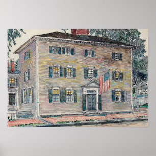 Hassam - Ram Mansion New Hampshire 1917 Poster
