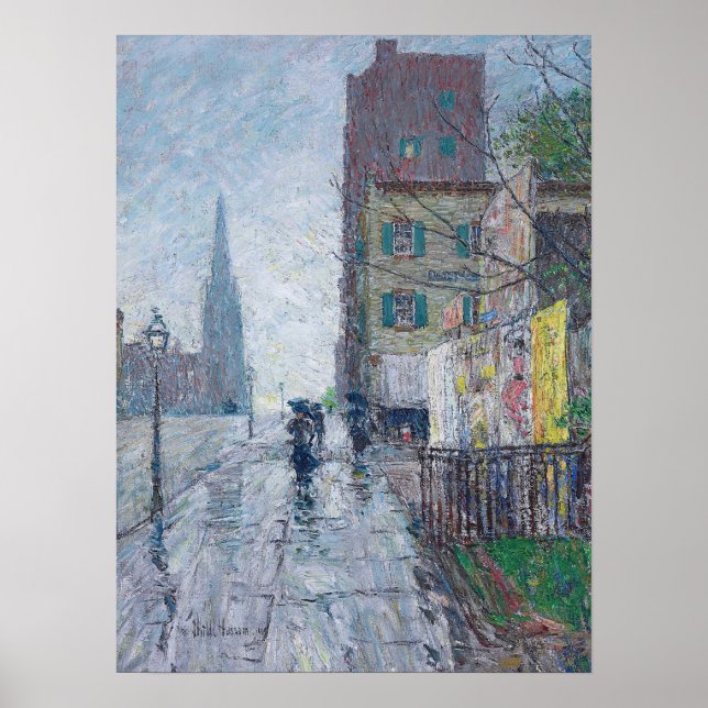 Hassam - Regnig Dag 1890 Poster (Framsidan)