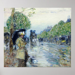 Hassam - Regnig Dag. På Avenue 1893 Poster