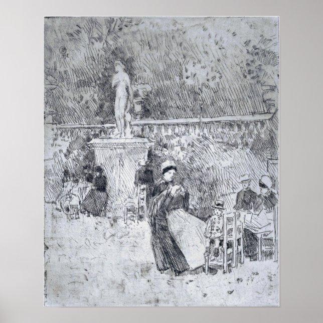 Hassam - Trädgården i Luxembourg Poster (Framsidan)