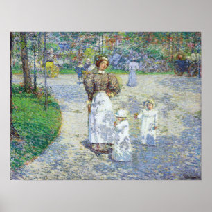 Hassam - Vår i Central Park 1908 Poster
