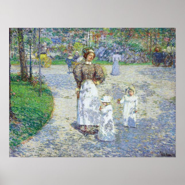 Hassam - Vår i Central Park 1908 Poster (Framsidan)