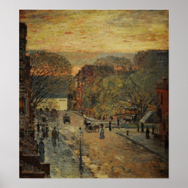 Hassam - Vår på West 78th Street 1905 Poster (Framsidan)