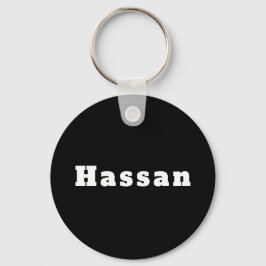 Hassan black white keychain nyckelring