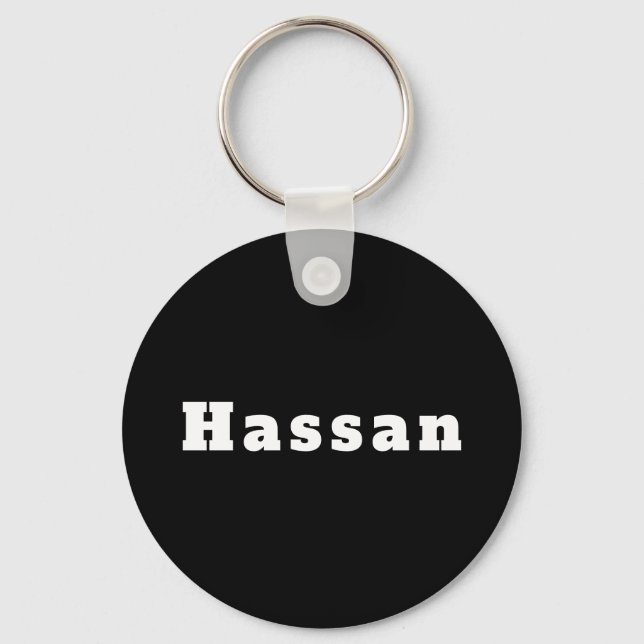 Hassan black white keychain nyckelring (Framsida)