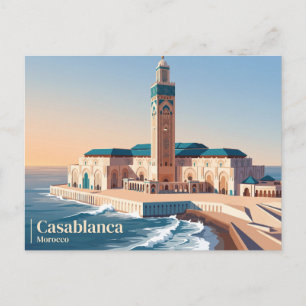 Hassan II-moskén Marocko Vykort