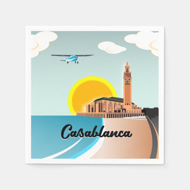 Hassan II Mosque Casablanca Marocko Pappersservett (Framsidan)