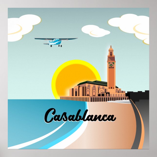 Hassan II Mosque Casablanca Marocko Poster (Framsidan)