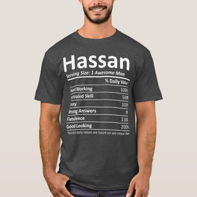 HASSAN Nutrition Funny Birthday-Personlig T Shirt (Framsida)