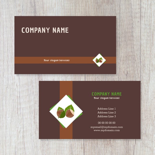 Hasselnötter & Brown-Affärskort Visitkort (Hazelnuts Business Card)