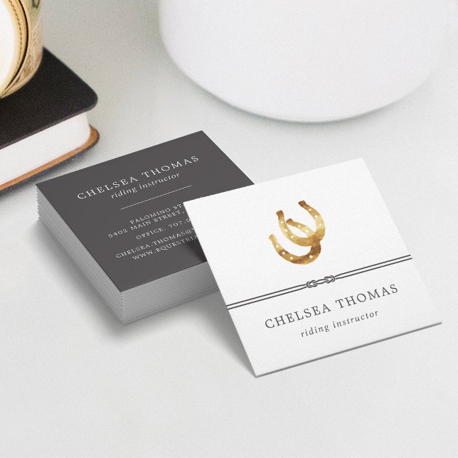 Hässhoar | Riding Instructions för Equestrian Cent Fyrkantigt Visitkort (Skapare uppladdad)