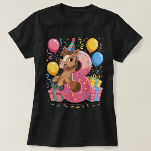 Häst 3-års födelsedags pojke flicka 3 år gammal tr t shirt