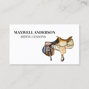 Häst Akvarell Ridsadel Equestrian Visitkort