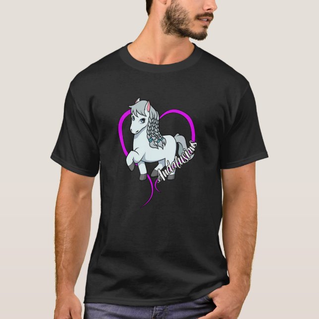 Häst Andalusier T Shirt (Framsida)