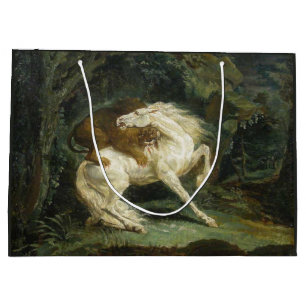 Häst angripen av en Lejon (av Théodore Géricault)