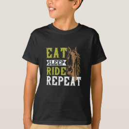 Häst - Äta Sova Rida Upprepa T Shirt