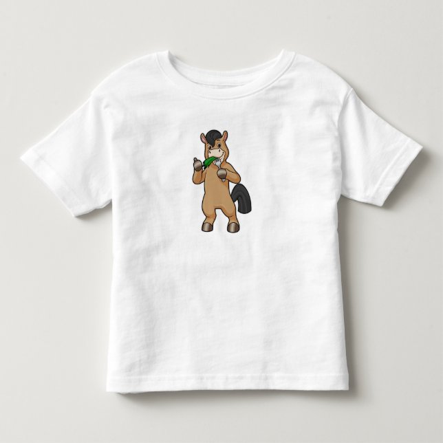 Häst äter vegansk mat t shirt (Framsida)