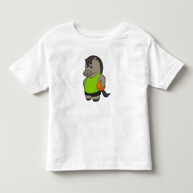 Häst Basketspelare Basketboll T Shirt (Framsida)