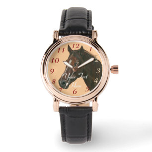 Häst bild av bruna häst från kastanjen armbandsur