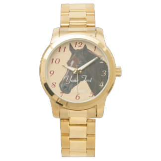 Häst bild av bruna häst från kastanjen armbandsur