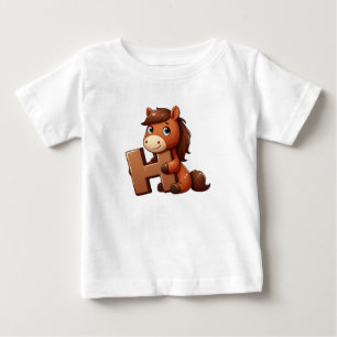 Häst Bokstav H Baby T-Shirt