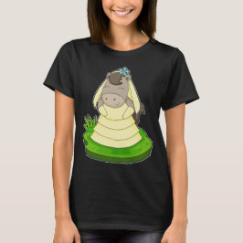 Häst Brud Blomma Bröllop T Shirt