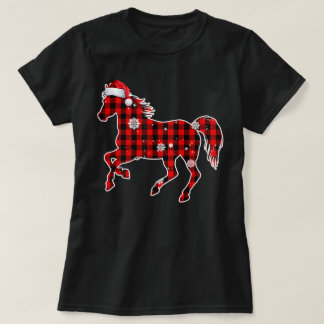 Häst Buffalo Rutig Tomte Jul Matchande T Shirt