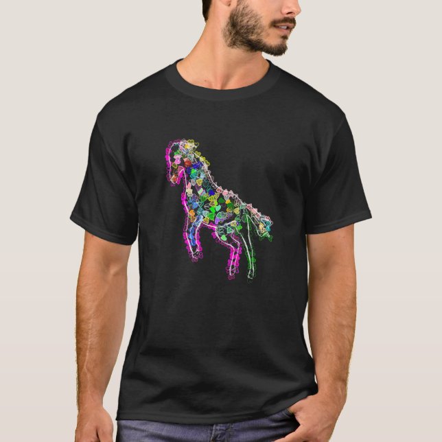 Häst cool med hjärtan  Häst T Shirt (Framsida)