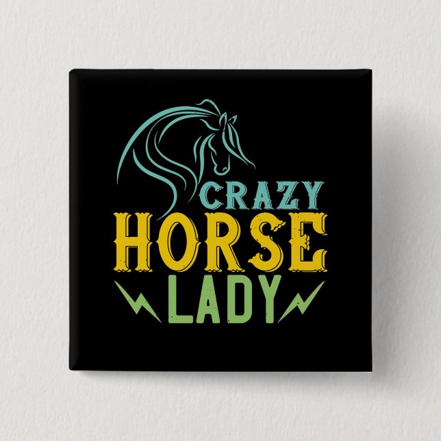Häst - Crazy Horse Lady Knapp (Framsida)
