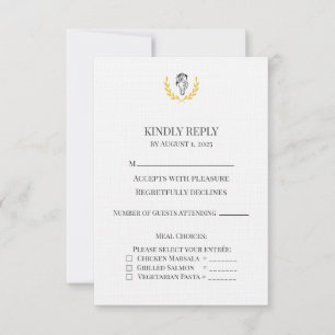 Häst Crest Bröllop RSVP-kort OSA Kort