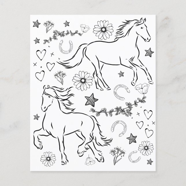 Häst Doodle Färg me me in Papper (Framsida)